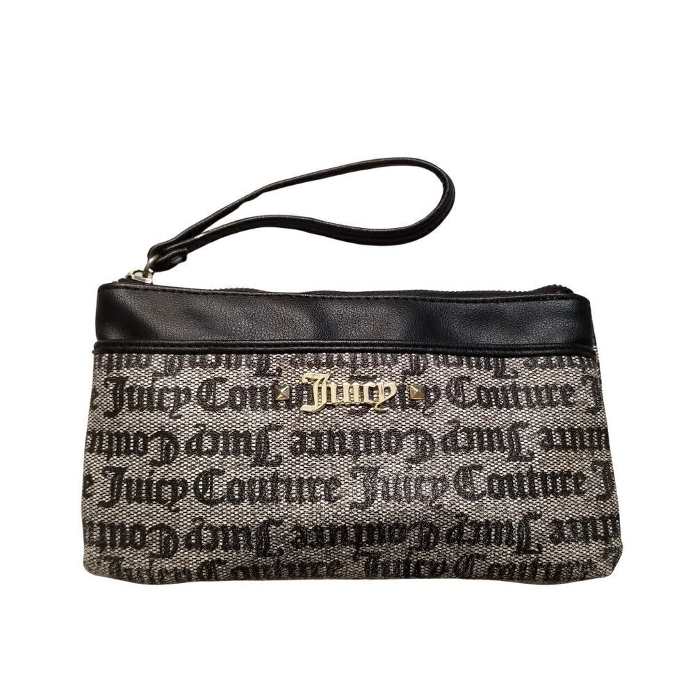Juicy Couture Large Black Gray Multicolor Wristlet NWOT